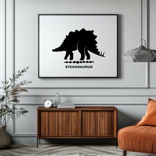 Stegosaurus dinosaurus silhouet poster