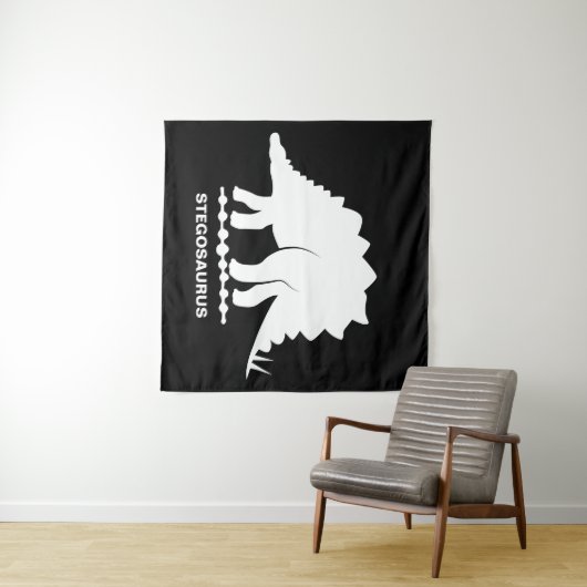 Stegosaurus dinosaurus silhouet tapijt wandkleed (In Situ (horizontaal))