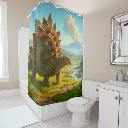Stegosaurus Douchegordijn (In situ)