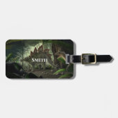 Stegosaurus en Deinonychus Dinosaurs Bagagelabel (Voorkant horizontaal)