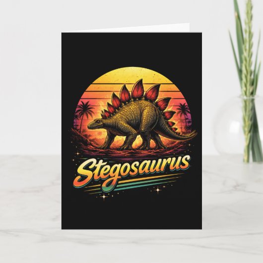 Stegosaurus Feestdagen Kaart (Voorkant)