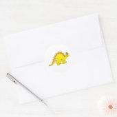 Stegosaurus Gele Cartoon Ronde Sticker (Envelop)