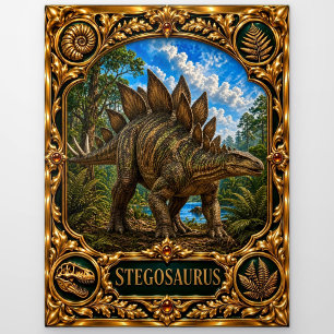 Stegosaurus, met juwelen versierde erfstuk kunst briefkaart