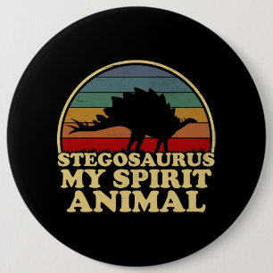 Stegosaurus Mijn Geest Dier Dinosaurus Liefhebber Ronde Button 6,0 Cm