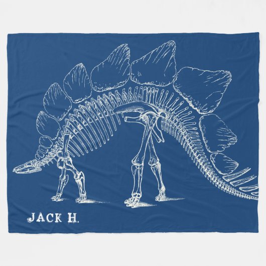 Stegosaurus naar de maximale aangepaste dinosaurus fleece deken (Voorkant (Horizontaal))