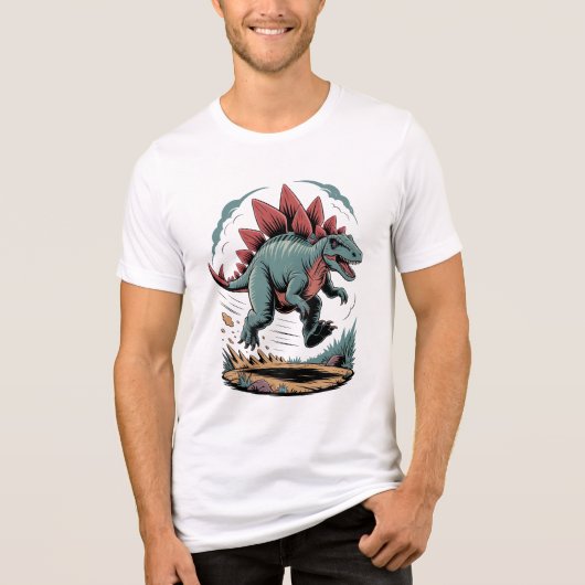 Stegosaurus op de vlucht Tri-Blend shirt (Voorkant)