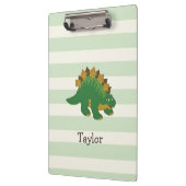 Stegosaurus op pastelgroene strepen klembord (Links)
