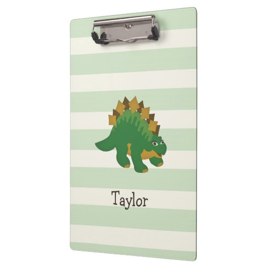 Stegosaurus op pastelgroene strepen klembord (Links)