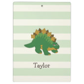 Stegosaurus op pastelgroene strepen klembord (Achterkant)