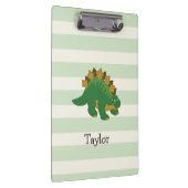 Stegosaurus op pastelgroene strepen klembord (Rechts)
