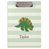 Stegosaurus op pastelgroene strepen klembord (Voorkant)