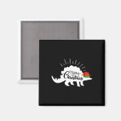 Stegosaurus Prettig Kerstfeest Grappige Dinosaurus Magneet (Voorkant / Achterkant)