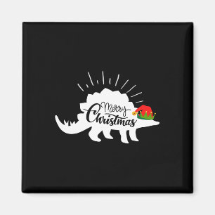 Stegosaurus Prettig Kerstfeest Grappige Dinosaurus Magneet