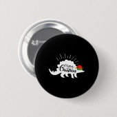 Stegosaurus Prettig Kerstfeest Grappige Dinosaurus Ronde Button 5,7 Cm (Voorkant /achterkant)