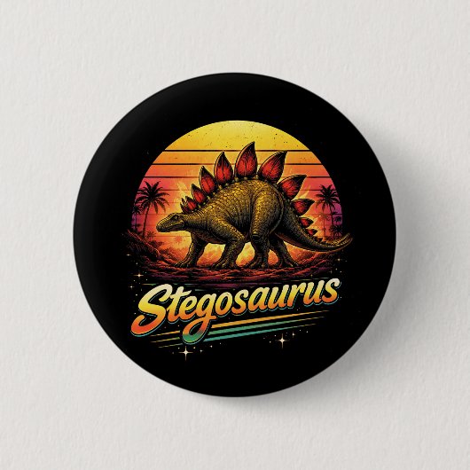 Stegosaurus Ronde Button 5,7 Cm (Voorkant)