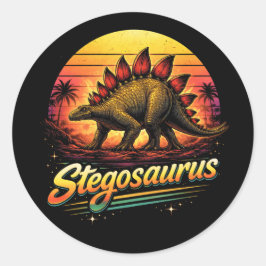 Stegosaurus Ronde Sticker