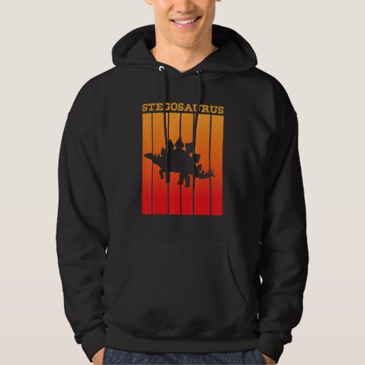 Stegosaurus Schaduw Silhouet Bij Zonsondergang Hoodie (Voorkant)