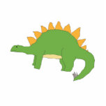 Stegosaurus sculptuur staand fotobeeldje<br><div class="desc">Een vriendelijke,  vrolijke dinosaurus.</div>