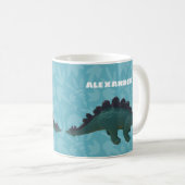 Stegosaurus Speelgoed Dinosaur Blue en Green Koffiemok (Voorkant rechts)