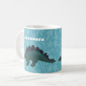 Stegosaurus Speelgoed Dinosaur Blue en Green Koffiemok (Voorkant links)