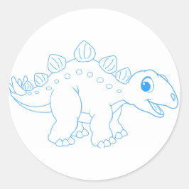 Stegosaurus-Sticker Ronde Sticker