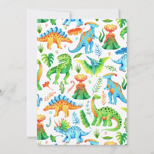 Stegosaurus Stomp Chomp en Roar Dinosaurus Verjaar Kaart (Achterkant)