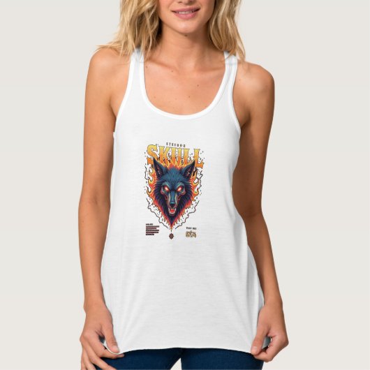 Steidon Skull - Flaming Wolf Head T-shirt (Voorkant)