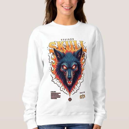 Steidon Skull - Flaming Wolf Head T-shirt (Voorkant)