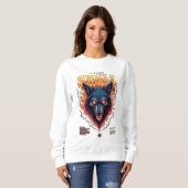 Steidon Skull - Flaming Wolf Head T-shirt (Voorkant volledig)
