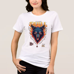 Steidon Skull - Flaming Wolf Head T-shirt