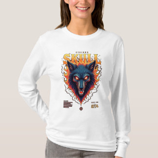 Steidon Skull - Flaming Wolf Head T-shirt