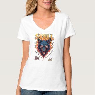 Steidon Skull - Flaming Wolf Head T-shirt