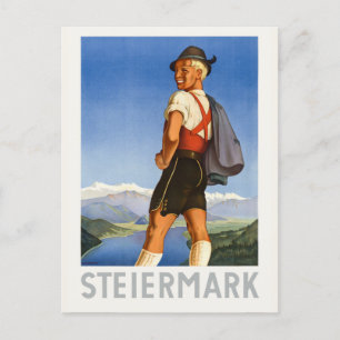 Steiermark Oostenrijk Vintage Poster 1948 Briefkaart