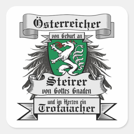 Steiermark Österreich Trofaiacher im Herzen Vierkante Sticker (Voorkant)