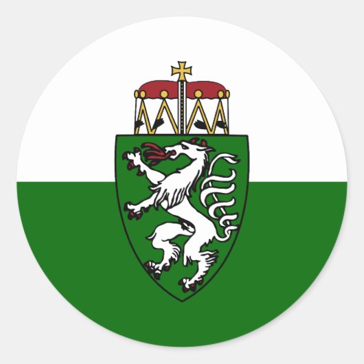 Steiermark (Staat), vlag van Oostenrijk Ronde Sticker (Voorkant)
