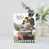 Steiermark Styria Vintage Travel Poster teruggezet Briefkaart (Staand voorkant)