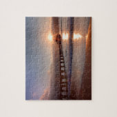 Steiger aan het strand bij zonsondergang, Hawaii Legpuzzel (Verticaal)