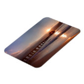 Steiger aan het strand bij zonsondergang, Hawaii Magneet (Linkerzijde)
