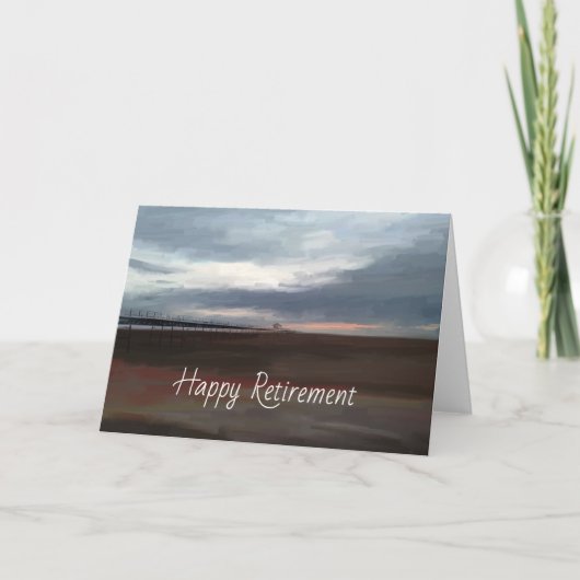 Steiger aan zee voor een pensioneringskaart kaart (Voorkant)