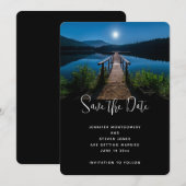 Steiger bij Nacht onder een Volle Maan Bruiloft Save The Date (Voorkant / Achterkant)