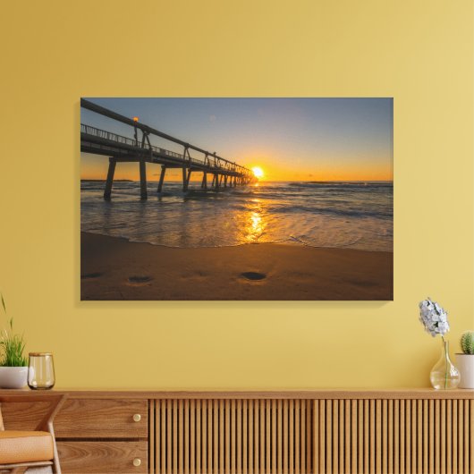 Steiger bij Sunrise - Ingewikkeld Canvas (Insitu (Woonkamer))