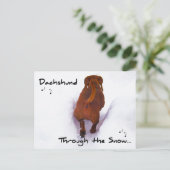 Steiger door sneeuw Dashing door de sneeuw Feestdagenkaart (Staand voorkant)