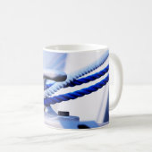 Steiger met bootkikker voor aanleggen in de haven. koffiemok (Voorkant rechts)