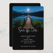 Steiger 's nachts onder een Volle Maan Bruiloft Save The Date (Voorkant / Achterkant)