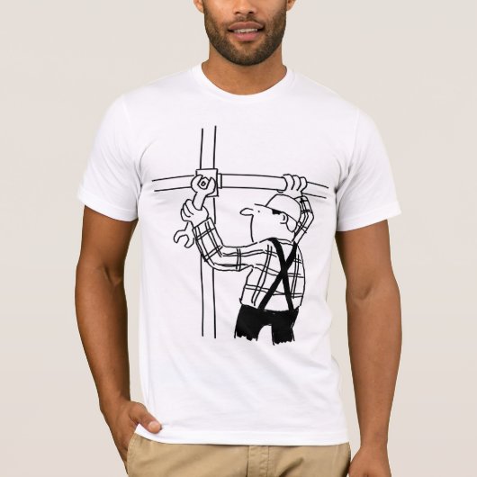 Steigerbouwer Cartoon Grafische T-Shirt (Voorkant)