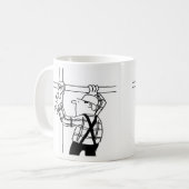 Steigerbouwer Cartoon Koffiemok (Voorkant links)