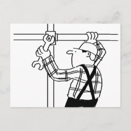 Steigerbouwer en Steiger Cartoon Briefkaart
