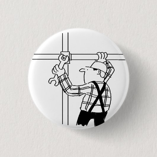 Steigerbouwer met Steiger Ronde Button 3,2 Cm (Voorkant)