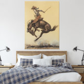 “Steigerend Paard” Westerse Kunst van Will James Canvas Afdruk (Insitu (Slaapkamer))