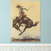 “Steigerend Paard” Westerse Kunst van Will James Canvas Afdruk (Insitu (Houten vloer))